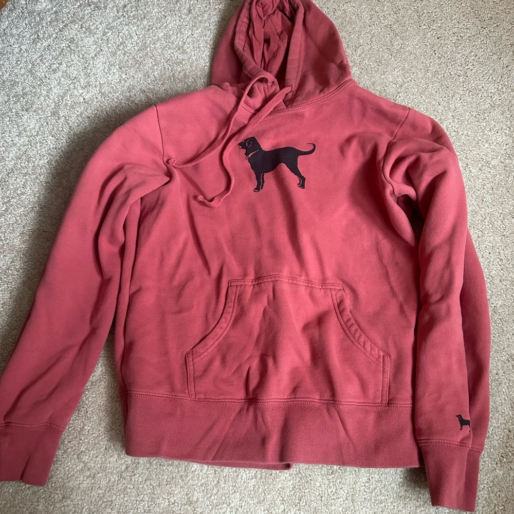 The Black Dog Red Hoodie with Dog Logo